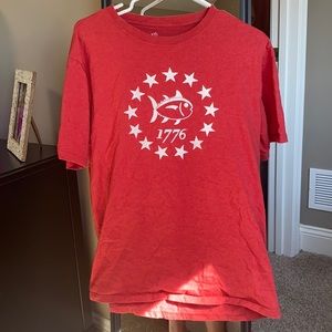 Southern tide red tshirt, size L !!